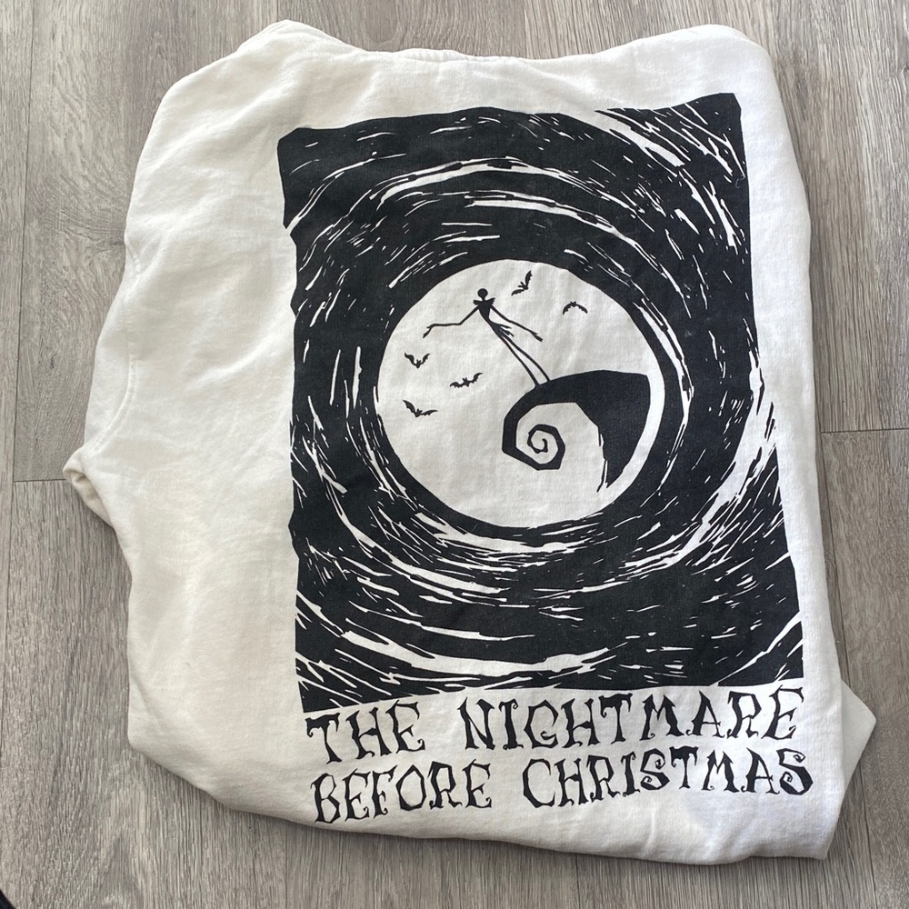 Disney Men’s or Women’s White The Nightmare Before Christmas Crewneck Hoodie XL - Picture 5 of 6